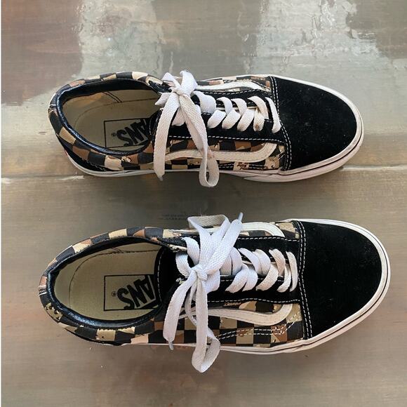 Vans Desert Camo Checkerboard Shoes Sz 4.5 M/6W - Picture 2 of 11